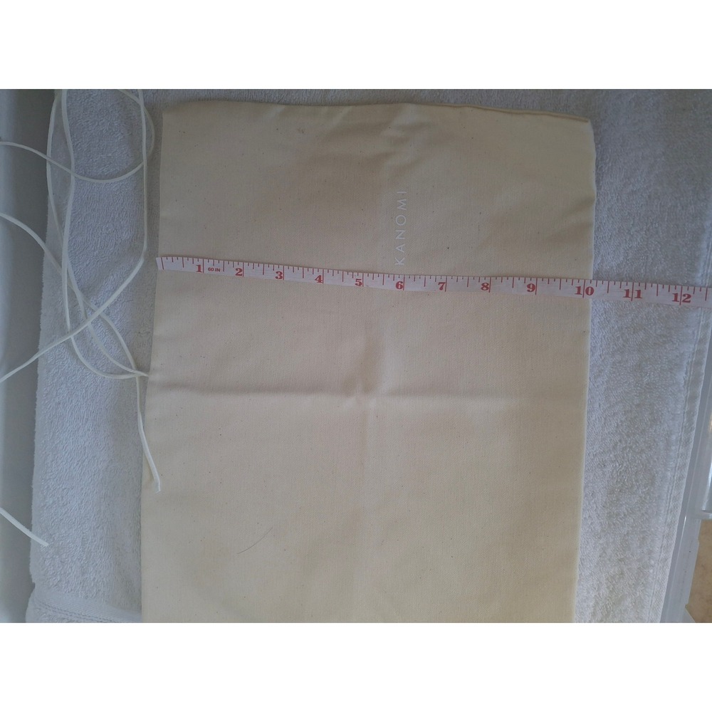 Kanomi Canvas Drawstring Dust Bags Set of 2 Cream Storage Pouches Small Large - Picture 4 of 8